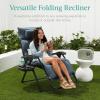 imageBest Choice Products Oversized Zero Gravity Chair Folding Outdoor Patio Recliner XL Anti Gravity Lounger wRemovable Cushion Cup Holder Side Tray 350lb Capacity  Graphite BluePink