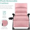 imageBest Choice Products Oversized Zero Gravity Chair Folding Outdoor Patio Recliner XL Anti Gravity Lounger wRemovable Cushion Cup Holder Side Tray 350lb Capacity  Graphite BluePink