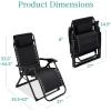 imageBest Choice Products Oversized Zero Gravity Chair Folding Outdoor Patio Recliner XL Anti Gravity Lounger wRemovable Cushion Cup Holder Side Tray 350lb Capacity  Graphite BlueOnyx Black
