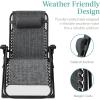imageBest Choice Products Oversized Zero Gravity Chair Folding Outdoor Patio Recliner XL Anti Gravity Lounger wRemovable Cushion Cup Holder Side Tray 350lb Capacity  Graphite BlueFossil Gray