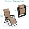 imageBest Choice Products Oversized Zero Gravity Chair Folding Outdoor Patio Recliner XL Anti Gravity Lounger wRemovable Cushion Cup Holder Side Tray 350lb Capacity  Graphite BlueWheat