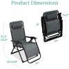 imageBest Choice Products Oversized Zero Gravity Chair Folding Outdoor Patio Recliner XL Anti Gravity Lounger wRemovable Cushion Cup Holder Side Tray 350lb Capacity  Graphite BlueFossil Gray