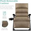 imageBest Choice Products Oversized Zero Gravity Chair Folding Outdoor Patio Recliner XL Anti Gravity Lounger wRemovable Cushion Cup Holder Side Tray 350lb Capacity  Graphite BlueTaupe