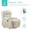 imageBest Choice Products PU Leather Electric Power Lift Chair Recliner Massage Chair Adjustable Furniture for Back Legs w 3 Positions USB Port Heat Cupholders EasytoReach Side Button  BlackBeige