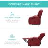 imageBest Choice Products PU Leather Electric Power Lift Chair Recliner Massage Chair Adjustable Furniture for Back Legs w 3 Positions USB Port Heat Cupholders EasytoReach Side Button  BlackRed