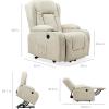 imageBest Choice Products PU Leather Electric Power Lift Chair Recliner Massage Chair Adjustable Furniture for Back Legs w 3 Positions USB Port Heat Cupholders EasytoReach Side Button  BlackBeige