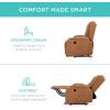 imageBest Choice Products PU Leather Electric Power Lift Chair Recliner Massage Chair Adjustable Furniture for Back Legs w 3 Positions USB Port Heat Cupholders EasytoReach Side Button  BlackCognac