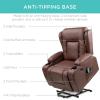 imageBest Choice Products PU Leather Electric Power Lift Chair Recliner Massage Chair Adjustable Furniture for Back Legs w 3 Positions USB Port Heat Cupholders EasytoReach Side Button  BlackBrown