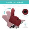 imageBest Choice Products PU Leather Electric Power Lift Chair Recliner Massage Chair Adjustable Furniture for Back Legs w 3 Positions USB Port Heat Cupholders EasytoReach Side Button  BlackRed