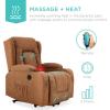 imageBest Choice Products PU Leather Electric Power Lift Chair Recliner Massage Chair Adjustable Furniture for Back Legs w 3 Positions USB Port Heat Cupholders EasytoReach Side Button  BlackCognac