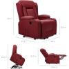 imageBest Choice Products PU Leather Electric Power Lift Chair Recliner Massage Chair Adjustable Furniture for Back Legs w 3 Positions USB Port Heat Cupholders EasytoReach Side Button  BlackRed