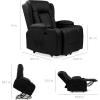 imageBest Choice Products PU Leather Electric Power Lift Chair Recliner Massage Chair Adjustable Furniture for Back Legs w 3 Positions USB Port Heat Cupholders EasytoReach Side Button  BlackBlack