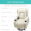 imageBest Choice Products PU Leather Electric Power Lift Chair Recliner Massage Chair Adjustable Furniture for Back Legs w 3 Positions USB Port Heat Cupholders EasytoReach Side Button  BlackBeige