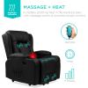imageBest Choice Products PU Leather Electric Power Lift Chair Recliner Massage Chair Adjustable Furniture for Back Legs w 3 Positions USB Port Heat Cupholders EasytoReach Side Button  BlackBlack
