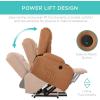 imageBest Choice Products PU Leather Electric Power Lift Chair Recliner Massage Chair Adjustable Furniture for Back Legs w 3 Positions USB Port Heat Cupholders EasytoReach Side Button  BlackCognac