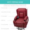 imageBest Choice Products PU Leather Electric Power Lift Chair Recliner Massage Chair Adjustable Furniture for Back Legs w 3 Positions USB Port Heat Cupholders EasytoReach Side Button  BlackRed