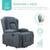 imageBest Choice Products PU Leather Electric Power Lift Chair Recliner Massage Chair Adjustable Furniture for Back Legs w 3 Positions USB Port Heat Cupholders EasytoReach Side Button  BlackBlue
