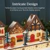 imageBest Choice Products PreLit Wooden Christmas Village Winter Mantel Decor Traditional Holiday Decoration for Home Living Room Entryway wLED Lights PluginBatteryPowered wTimer