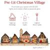 imageBest Choice Products PreLit Wooden Christmas Village Winter Mantel Decor Traditional Holiday Decoration for Home Living Room Entryway wLED Lights PluginBatteryPowered wTimer