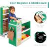 imageBest Choice Products Pretend Play Grocery Store Wooden Supermarket Toy Set for Kids wPlay Food Chalkboard Cash Register Working Conveyor  RedGreen