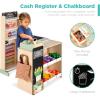 imageBest Choice Products Pretend Play Grocery Store Wooden Supermarket Toy Set for Kids wPlay Food Chalkboard Cash Register Working Conveyor  RedNatural