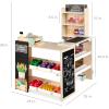 imageBest Choice Products Pretend Play Grocery Store Wooden Supermarket Toy Set for Kids wPlay Food Chalkboard Cash Register Working Conveyor  RedNatural