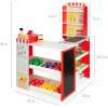 imageBest Choice Products Pretend Play Grocery Store Wooden Supermarket Toy Set for Kids wPlay Food Chalkboard Cash Register Working Conveyor  RedRed