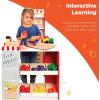 imageBest Choice Products Pretend Play Grocery Store Wooden Supermarket Toy Set for Kids wPlay Food Chalkboard Cash Register Working Conveyor  RedRed