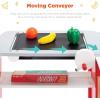 imageBest Choice Products Pretend Play Grocery Store Wooden Supermarket Toy Set for Kids wPlay Food Chalkboard Cash Register Working Conveyor  RedRed
