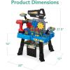 imageBest Choice Products Pretend Play Kids Workbench Childs Construction Toy Set for Child Development w 150 Accessories Electric Drill Storage Shelf Hard Hat Goggles Play Tool Set