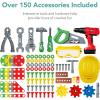 imageBest Choice Products Pretend Play Kids Workbench Childs Construction Toy Set for Child Development w 150 Accessories Electric Drill Storage Shelf Hard Hat Goggles Play Tool Set