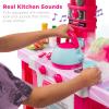 imageBest Choice Products Pretend Play Kitchen Toy Set for Kids with Water Vapor Teapot 34 Accessories Sounds Realistic Design Utensils Oven Food Sink  Pink