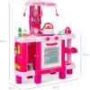 imageBest Choice Products Pretend Play Kitchen Toy Set for Kids with Water Vapor Teapot 34 Accessories Sounds Realistic Design Utensils Oven Food Sink  Pink