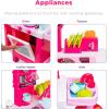 imageBest Choice Products Pretend Play Kitchen Toy Set for Kids with Water Vapor Teapot 34 Accessories Sounds Realistic Design Utensils Oven Food Sink  Pink