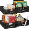 imageBest Choice Products Set of 4 9x12in Water Hyacinth Pantry Baskets Woven Organizers wChalkboard Label Chalk Marker  NaturalBlack