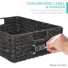 imageBest Choice Products Set of 4 9x12in Water Hyacinth Pantry Baskets Woven Organizers wChalkboard Label Chalk Marker  NaturalBlack