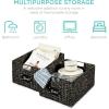 imageBest Choice Products Set of 4 9x12in Water Hyacinth Pantry Baskets Woven Organizers wChalkboard Label Chalk Marker  NaturalBlack