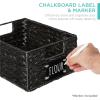 imageBest Choice Products Set of 4 9x12in Water Hyacinth Pantry Baskets Woven Organizers wChalkboard Label Chalk Marker  NaturalBlack