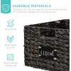 imageBest Choice Products Set of 4 9x12in Water Hyacinth Pantry Baskets Woven Organizers wChalkboard Label Chalk Marker  NaturalBlack