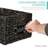 imageBest Choice Products Set of 4 9x12in Water Hyacinth Pantry Baskets Woven Organizers wChalkboard Label Chalk Marker  NaturalBlack