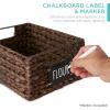 imageBest Choice Products Set of 4 9x12in Water Hyacinth Pantry Baskets Woven Organizers wChalkboard Label Chalk Marker  NaturalBrown