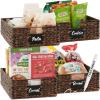 imageBest Choice Products Set of 4 9x12in Water Hyacinth Pantry Baskets Woven Organizers wChalkboard Label Chalk Marker  NaturalBrown