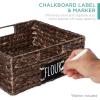 imageBest Choice Products Set of 4 9x12in Water Hyacinth Pantry Baskets Woven Organizers wChalkboard Label Chalk Marker  NaturalBrown