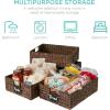 imageBest Choice Products Set of 4 9x12in Water Hyacinth Pantry Baskets Woven Organizers wChalkboard Label Chalk Marker  NaturalBrown
