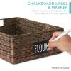 imageBest Choice Products Set of 4 9x12in Water Hyacinth Pantry Baskets Woven Organizers wChalkboard Label Chalk Marker  NaturalBrown