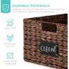imageBest Choice Products Set of 4 9x12in Water Hyacinth Pantry Baskets Woven Organizers wChalkboard Label Chalk Marker  NaturalBrown
