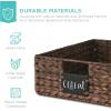 imageBest Choice Products Set of 4 9x12in Water Hyacinth Pantry Baskets Woven Organizers wChalkboard Label Chalk Marker  NaturalBrown