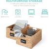 imageBest Choice Products Set of 4 9x12in Water Hyacinth Pantry Baskets Woven Organizers wChalkboard Label Chalk Marker  NaturalNatural