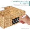 imageBest Choice Products Set of 4 9x12in Water Hyacinth Pantry Baskets Woven Organizers wChalkboard Label Chalk Marker  NaturalNatural
