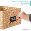 imageBest Choice Products Set of 4 9x12in Water Hyacinth Pantry Baskets Woven Organizers wChalkboard Label Chalk Marker  NaturalNatural